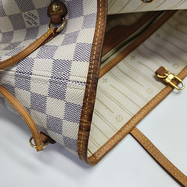 NEVERFULL MM Damier Azur Coated Canvas Beige