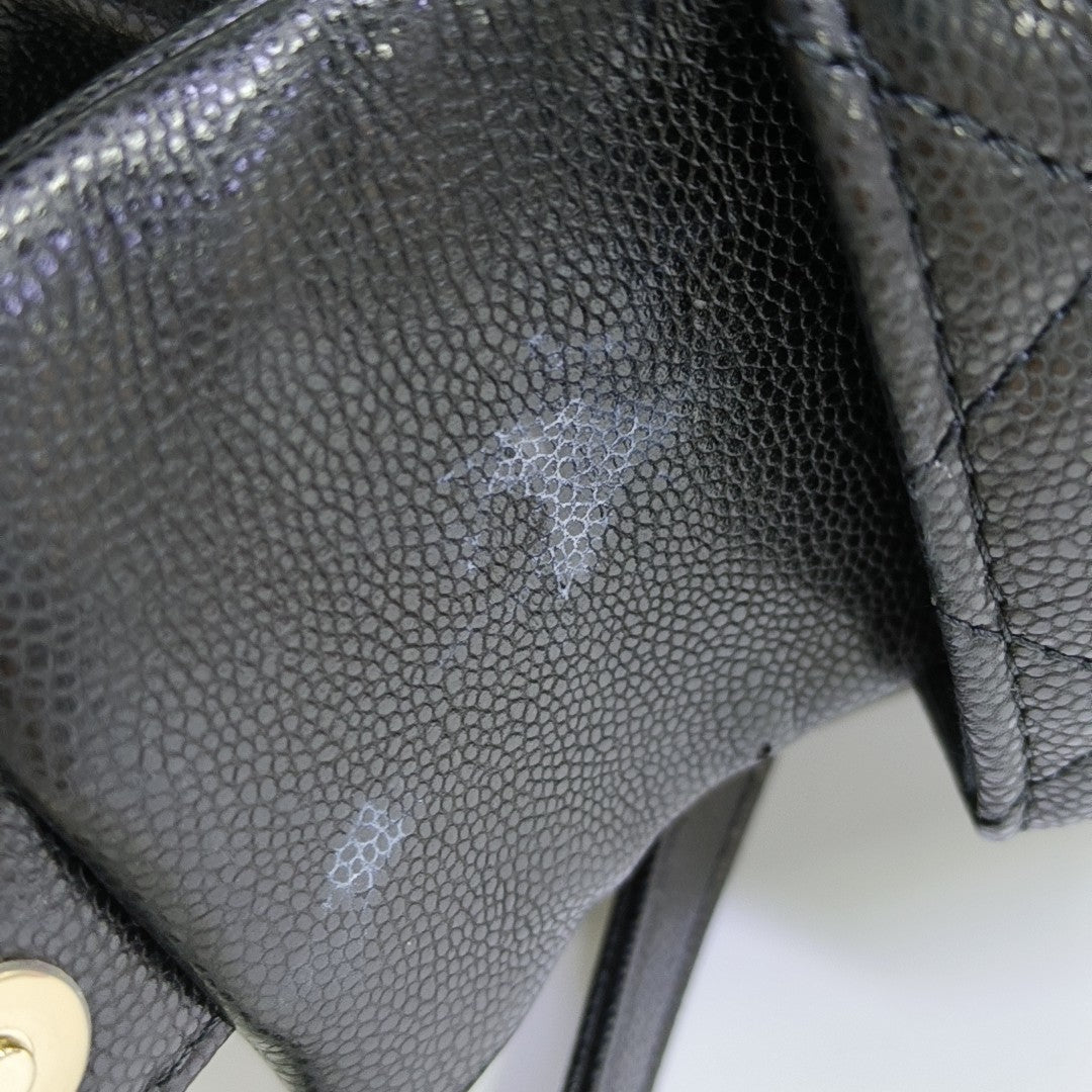 Quilted Grained Calfskin Backpack Small Black