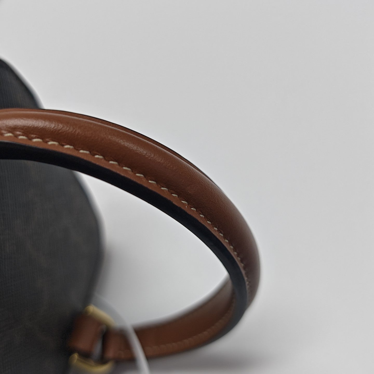 Coated Canvas Shoulder Bag Black