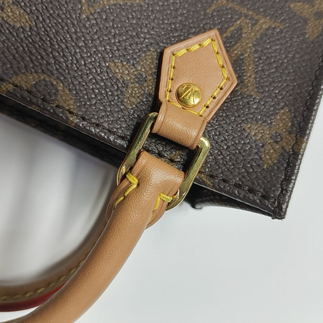 SAC PLAT Mini Monogram Coated Canvas Brown