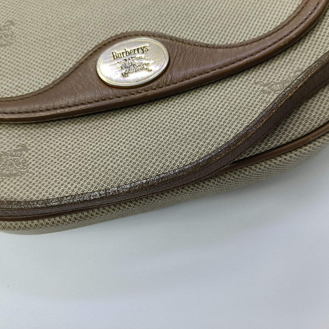 Coated Canvas Shoulder Bag Beige