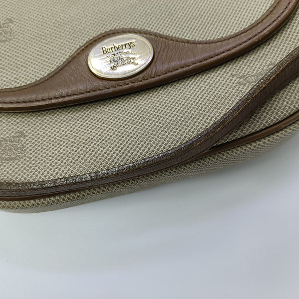 Coated Canvas Shoulder Bag Beige