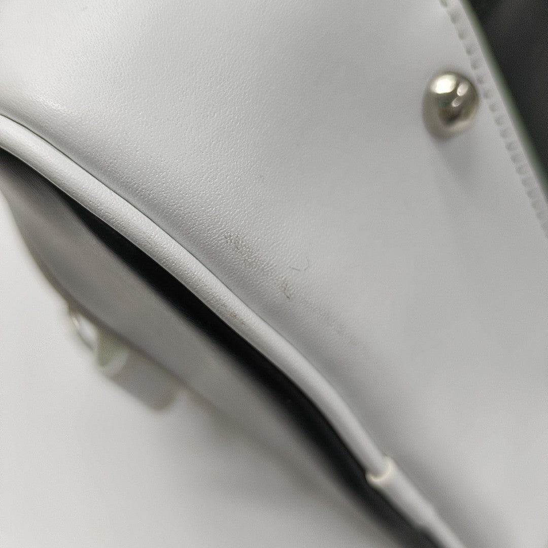 Leather Top Handle Bag Black