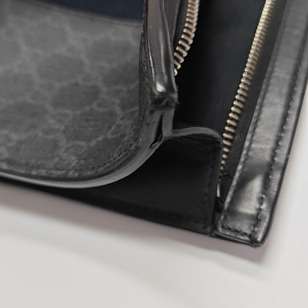 GG Supreme Monogram Coated Canvas Gray