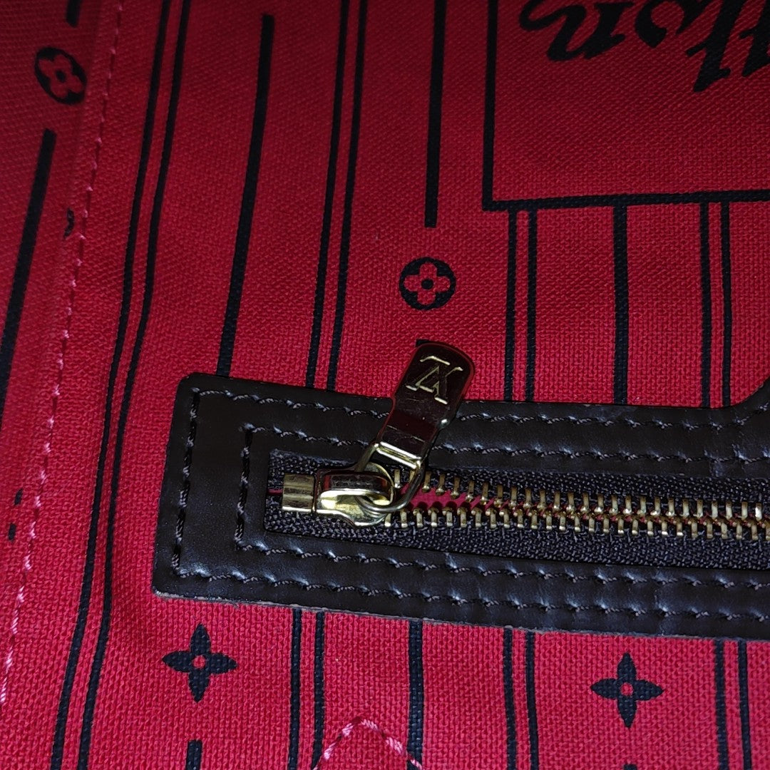 NEVERFULL MM Damier Ebene Coated Canvas Brown