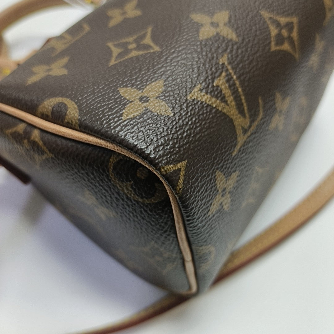 SPEEDY Nano Monogram Coated Canvas Brown
