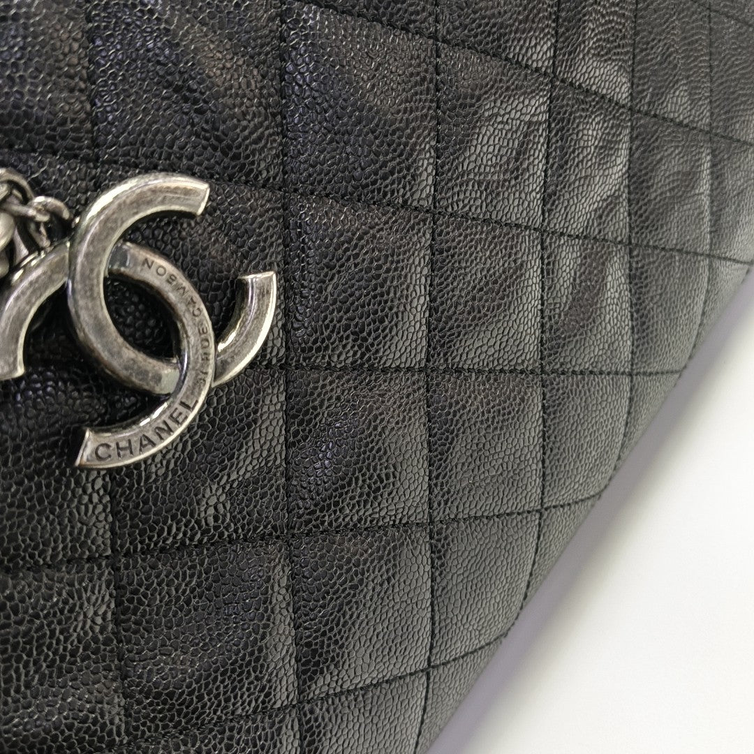 Quilted Calfskin Tote Bag Black