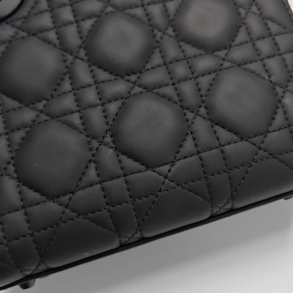 Lady Dior Mini Cannage Calfskin Black