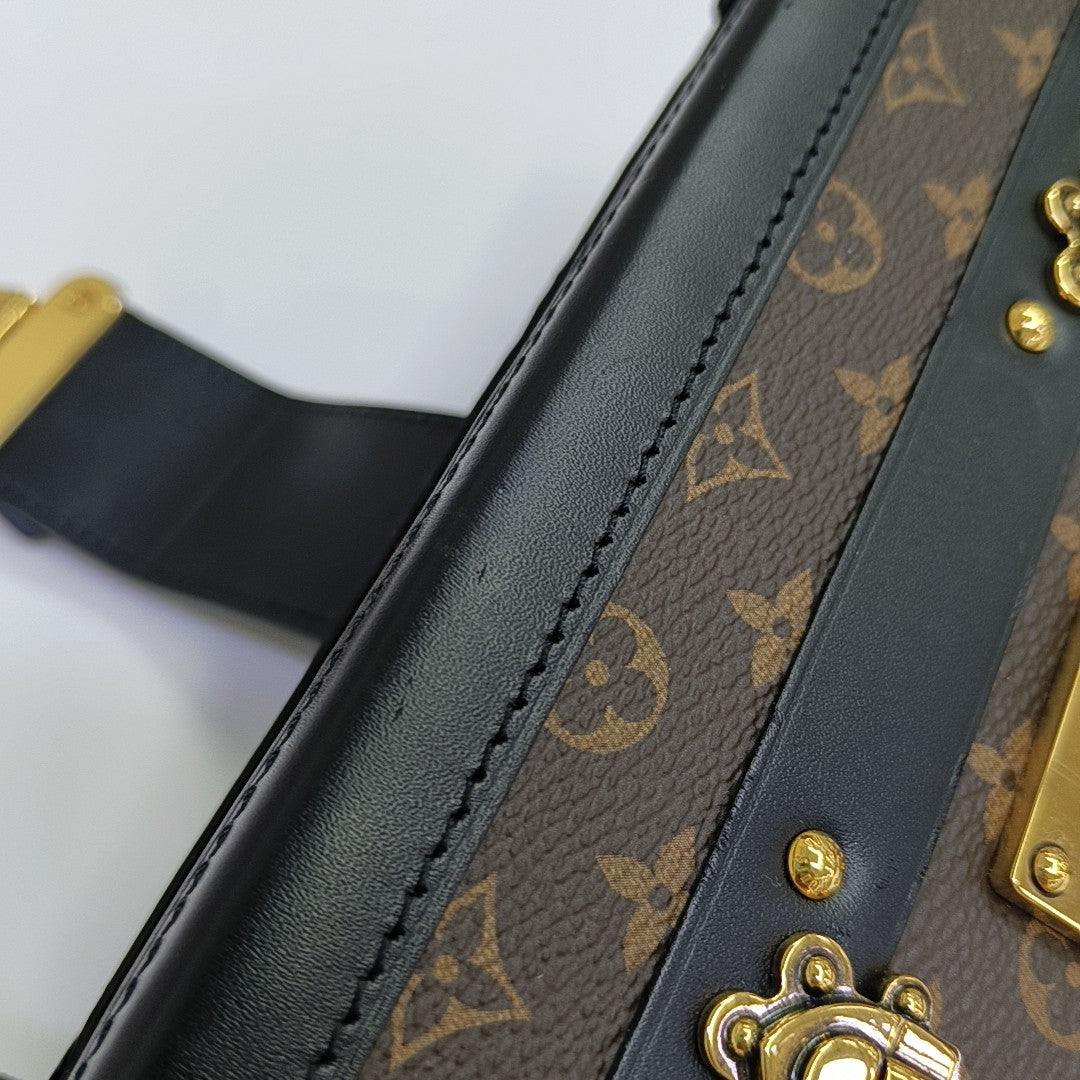 PETITE MALLE Monogram Coated Canvas Brown