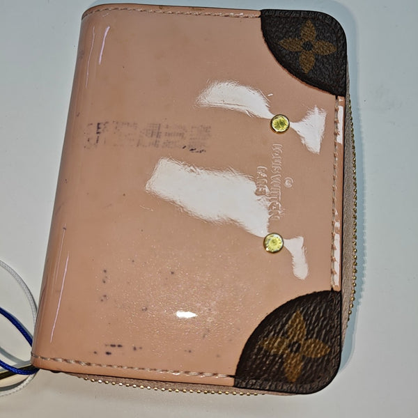 ZIPPY Monogram Patent Leather Pink Wallet