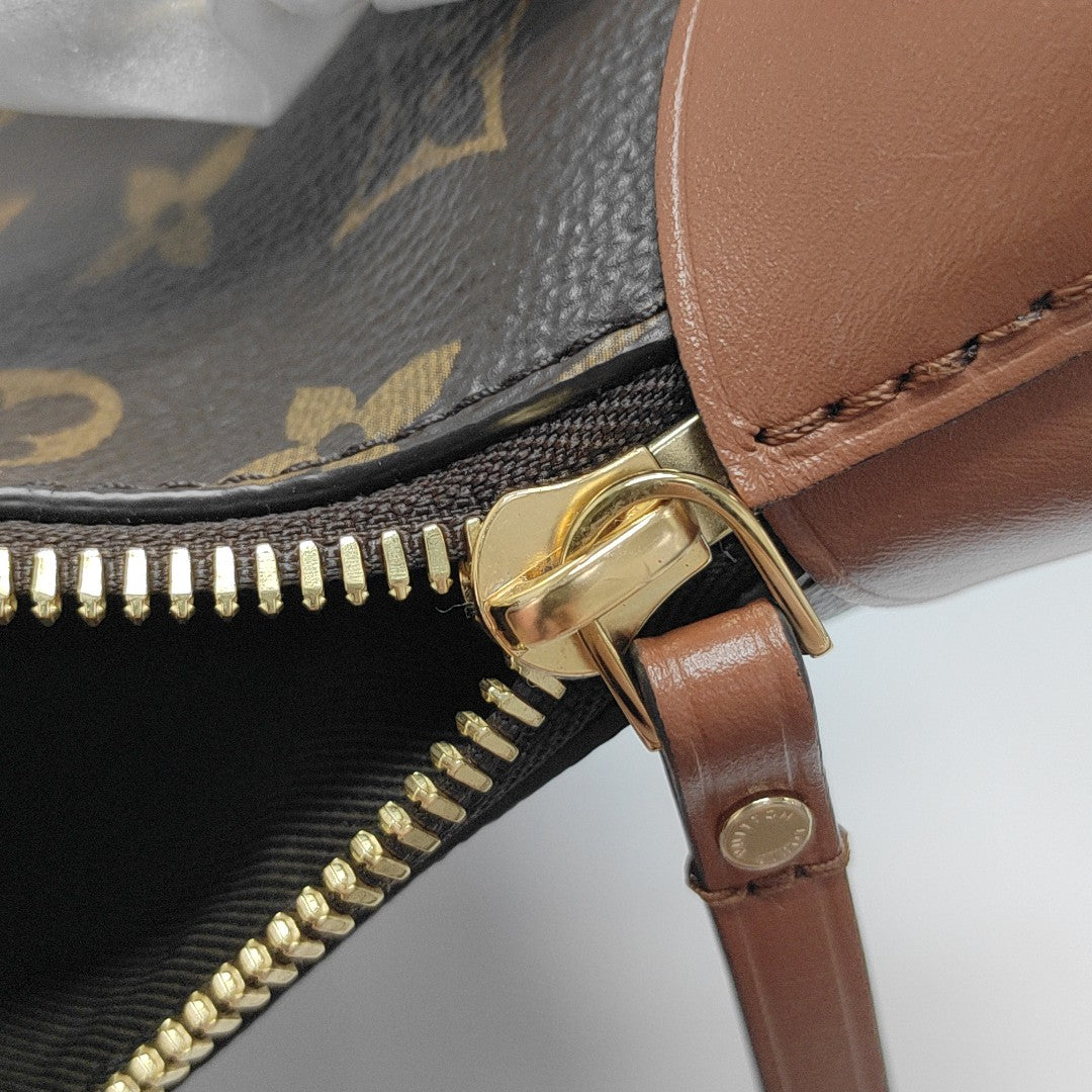 LOOP HOBO Monogram Coated Canvas Brown