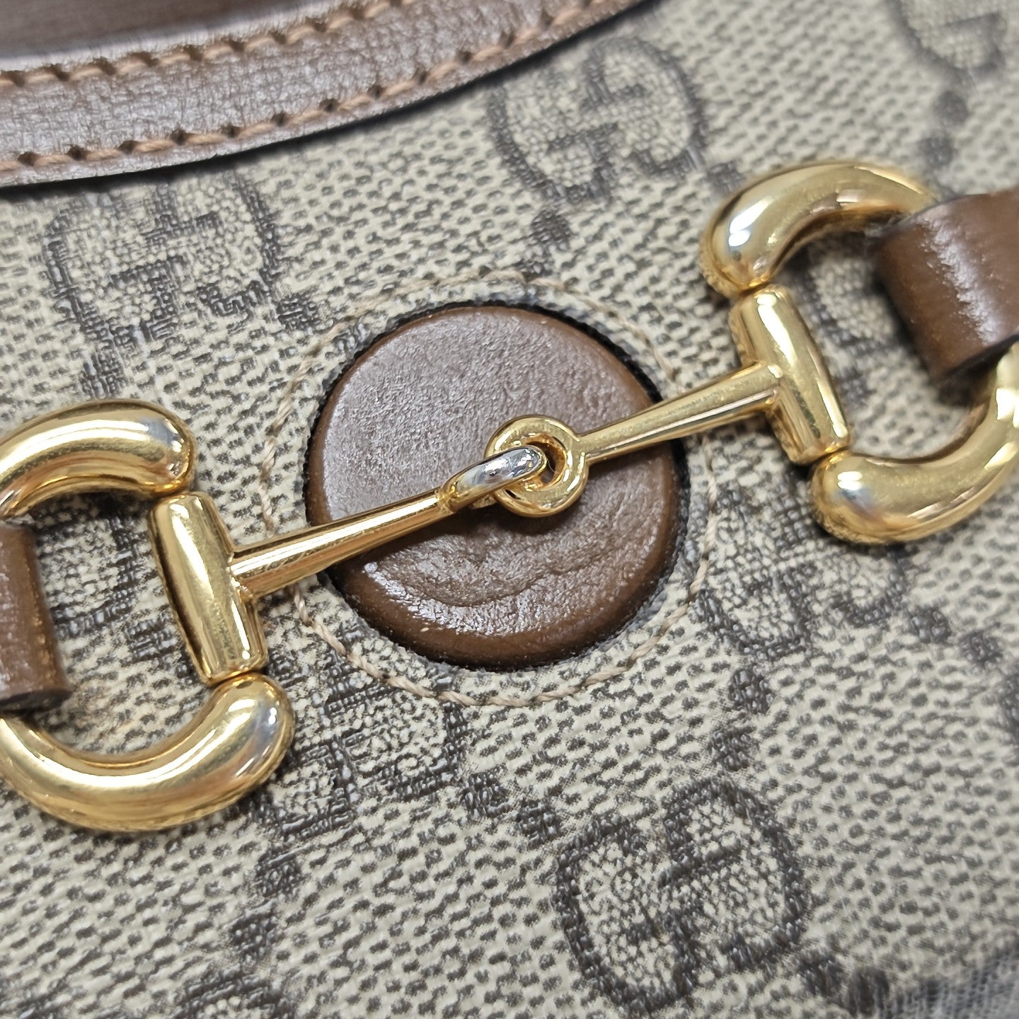 Horsebit 1955 Mini Monogram Coated Canvas Beige