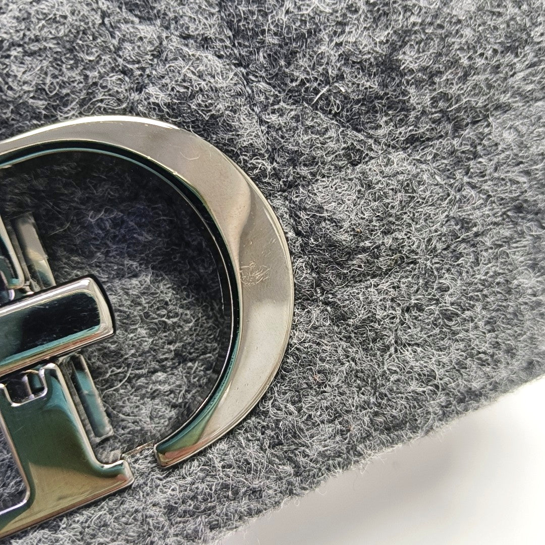 Authenticated pre-owned  Dior Caro Small Wool Grey - Shoulder Bag at Looply