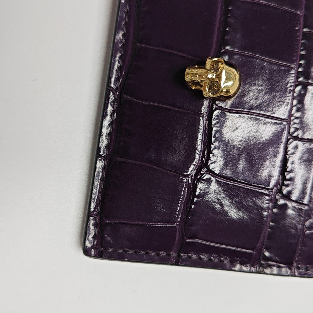 Leather Card Holder Purple