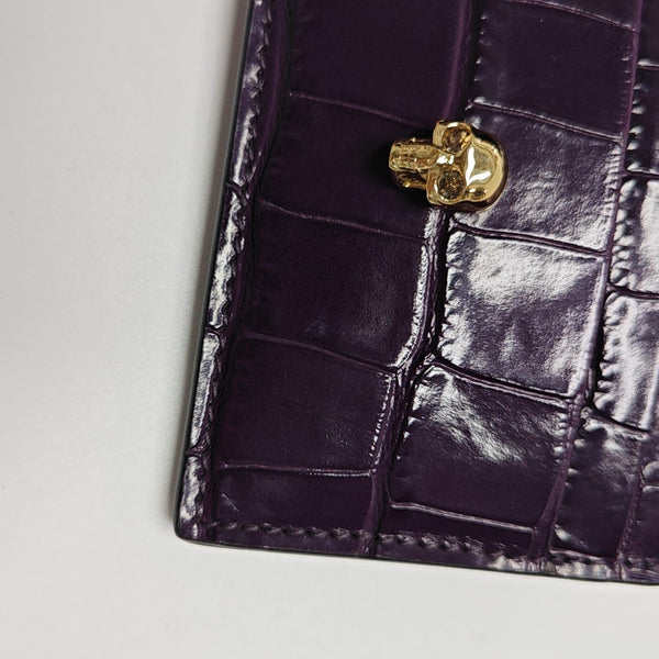 Leather Card Holder Purple