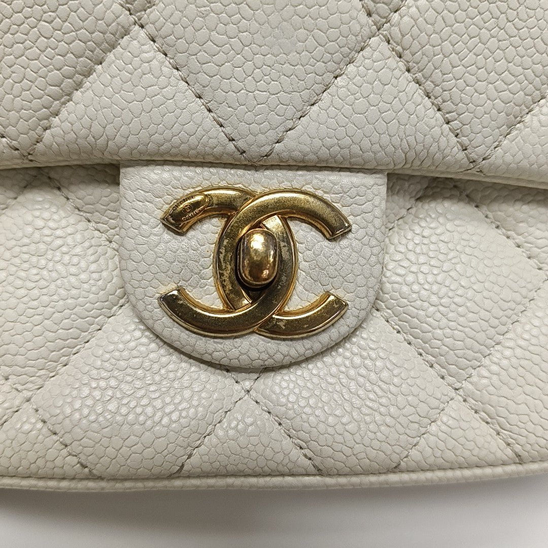 Quilted Grained Calfskin White
