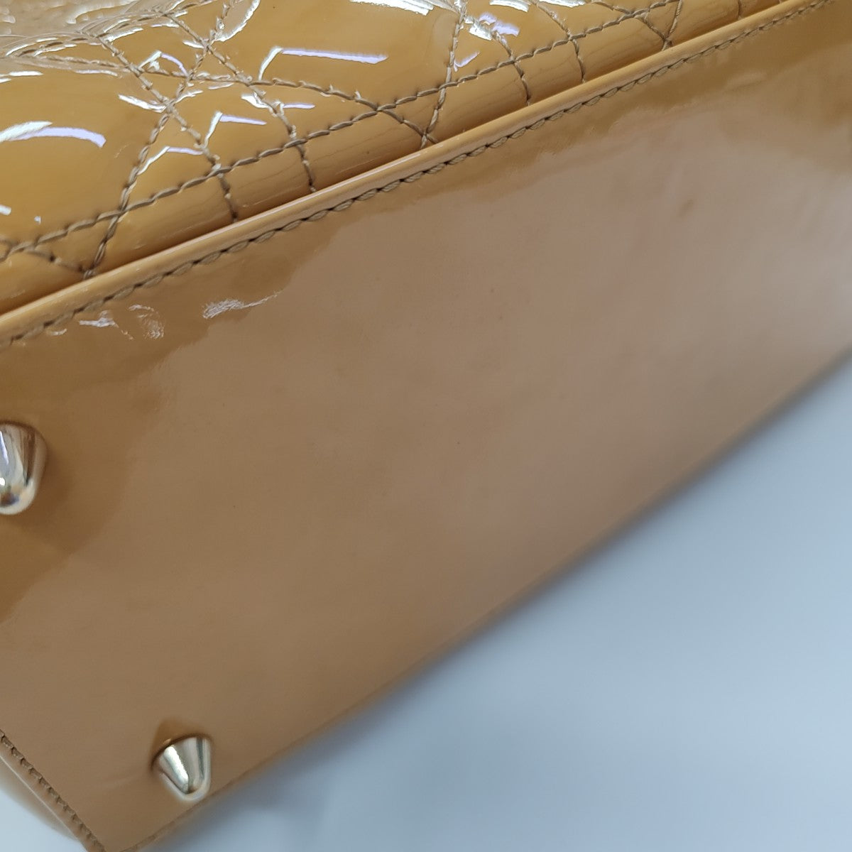 Lady Dior Medium Cannage Patent Leather Yellow