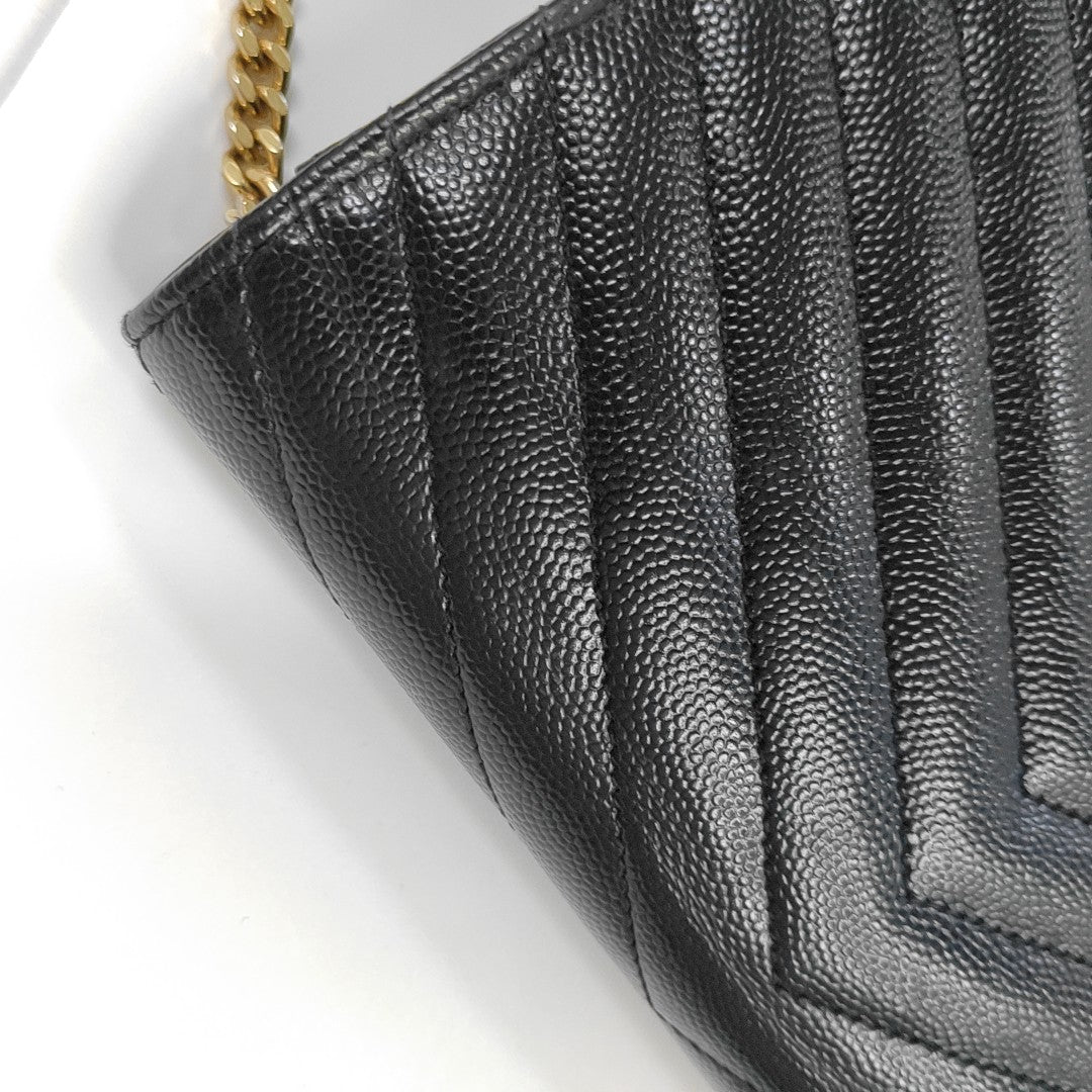 MONOGRAM WOC Chevron Calfskin Black