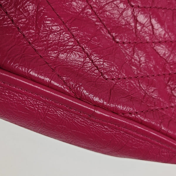 NIKI Small Chevron Calfskin Red