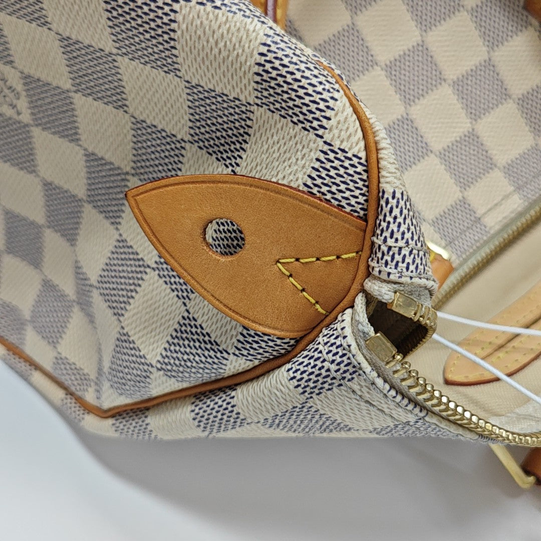 SPEEDY 30 Damier Azur Coated Canvas White