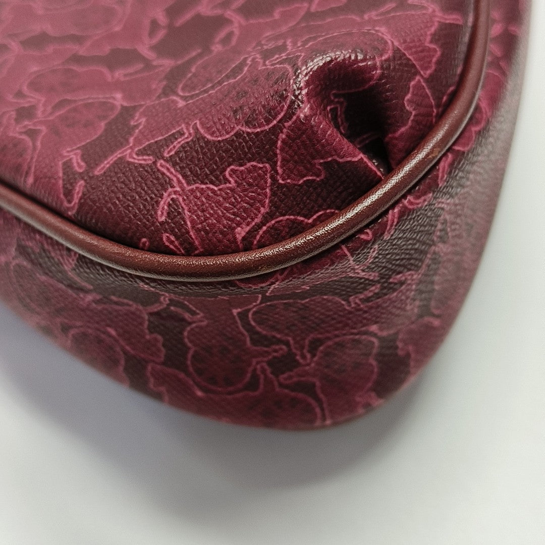 Coated Canvas Shoulder Bag Red