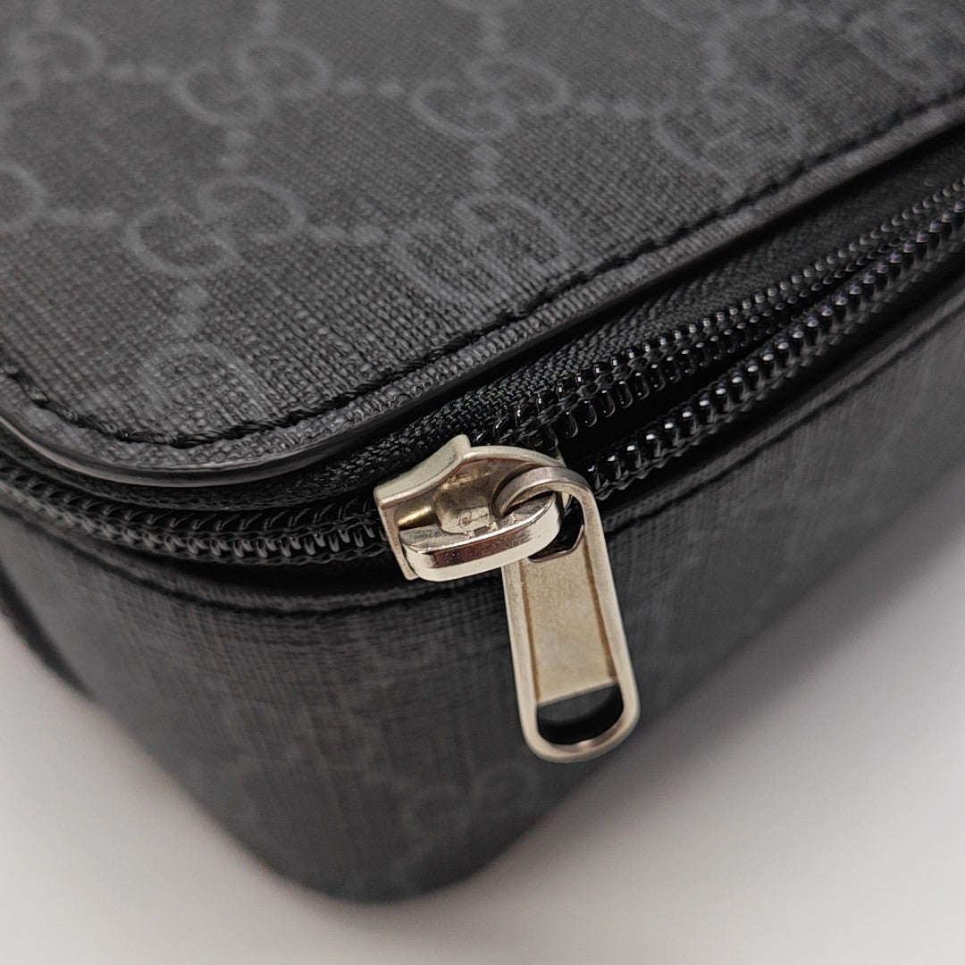 Monogram Leather Clutch Black