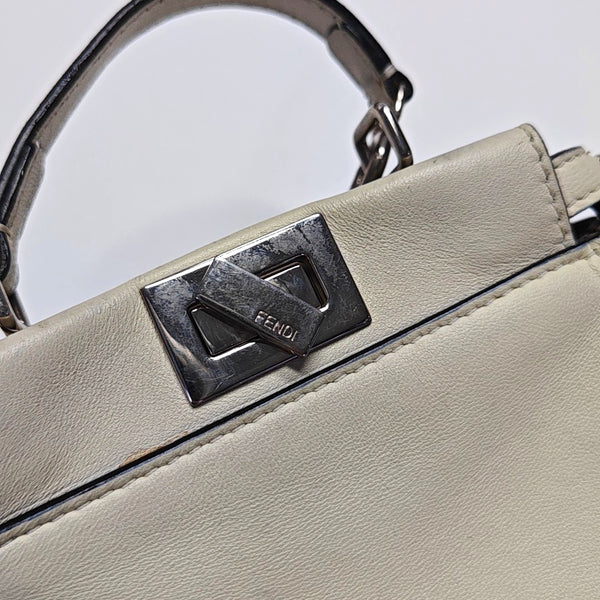Authenticated pre-owned  Peekaboo Mini Calfskin White - Tote Bag at Looply