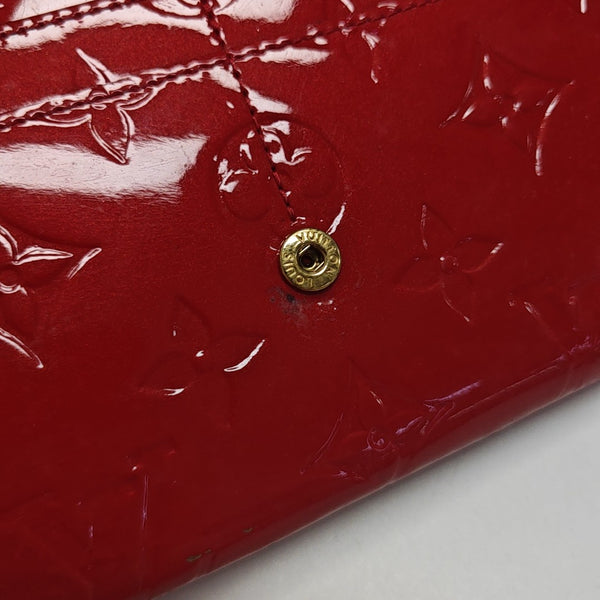 SARAH Monogram Patent Leather Red Wallet