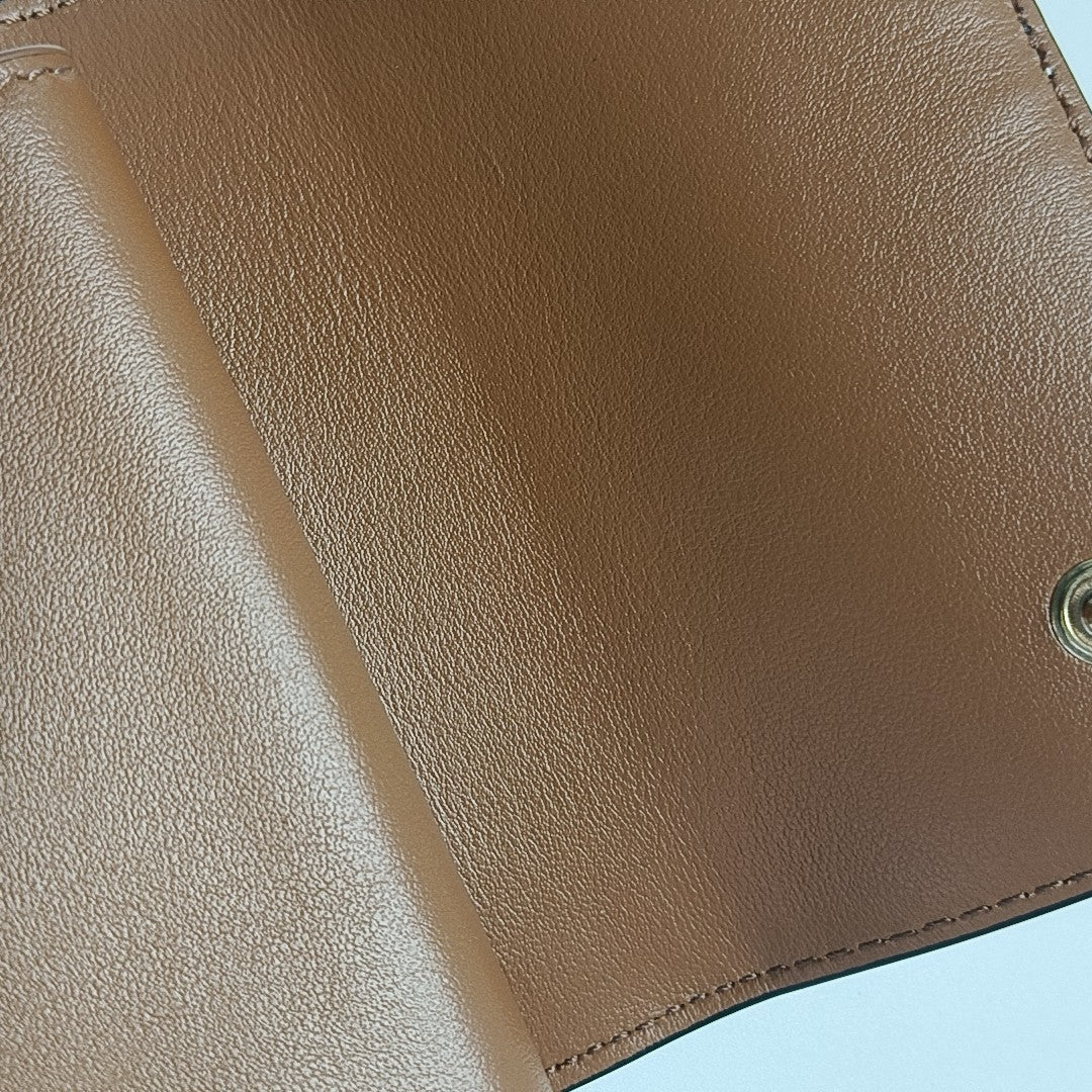 TRIOMPHE CANVAS Mini Coated Canvas Brown Wallet