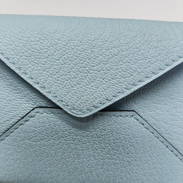 Envelope Chèvre Mysore Blue Card Holder