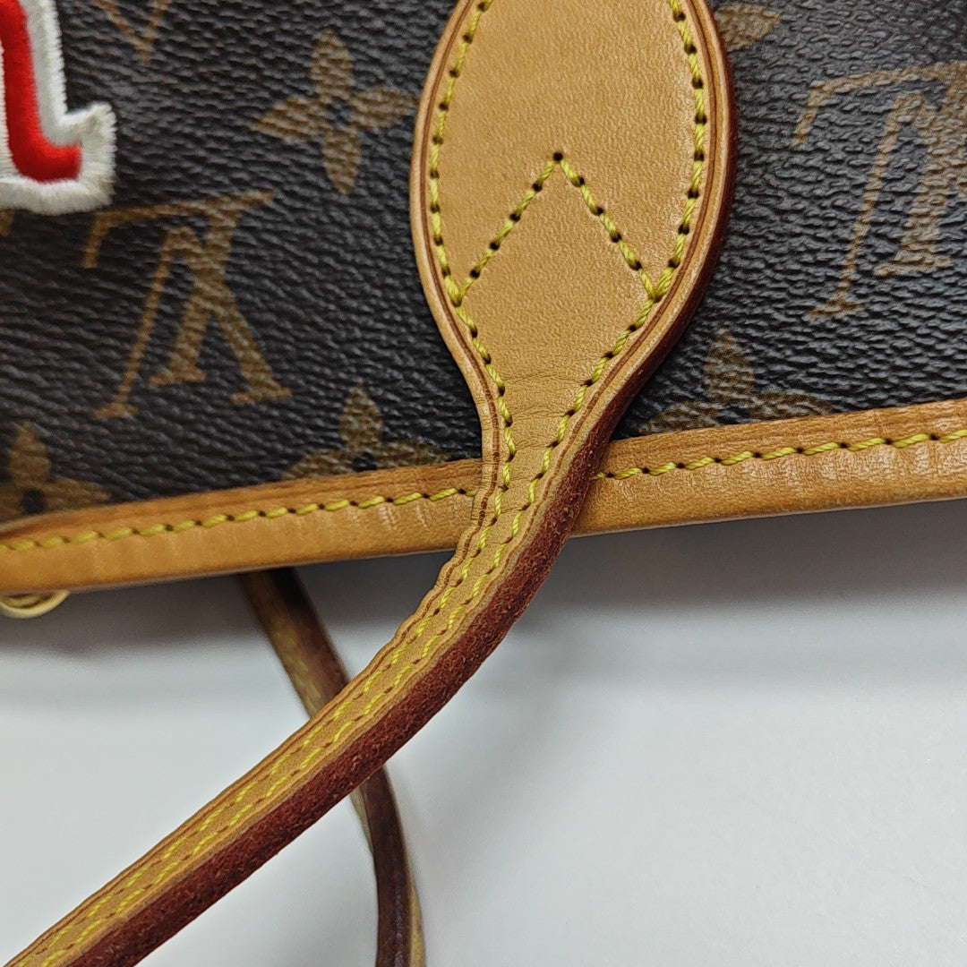 NEVERFULL MM Monogram Coated Canvas Brown