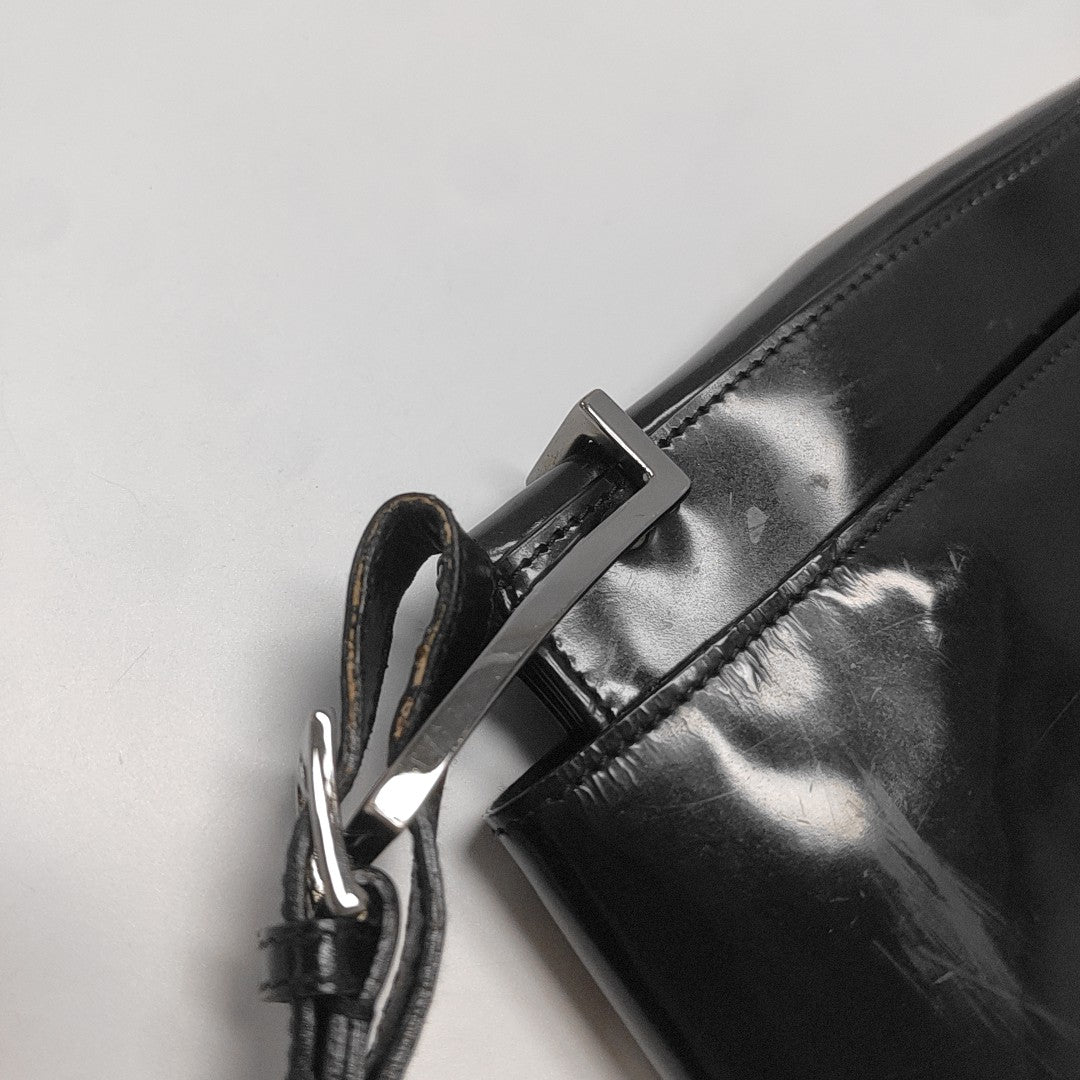 Patent Leather Shoulder Bag Black