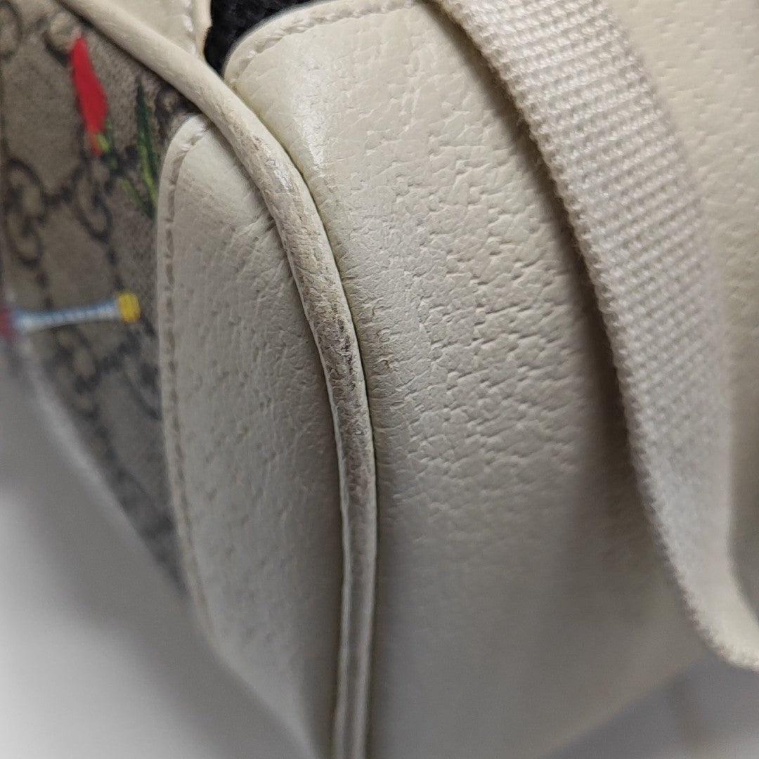 Ophidia Small Monogram Coated Canvas Beige