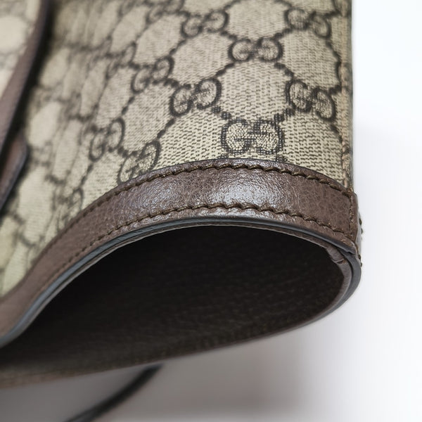 Ophidia Medium Monogram Coated Canvas Beige
