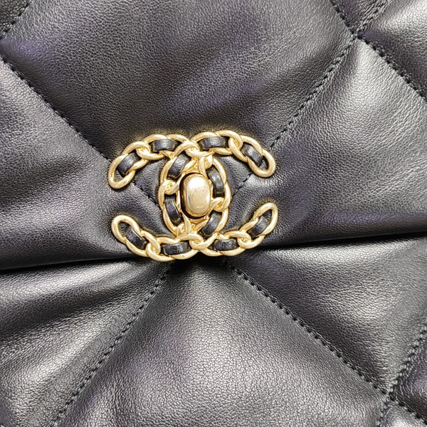 CHANEL 19 Large Quilted Lambskin Black