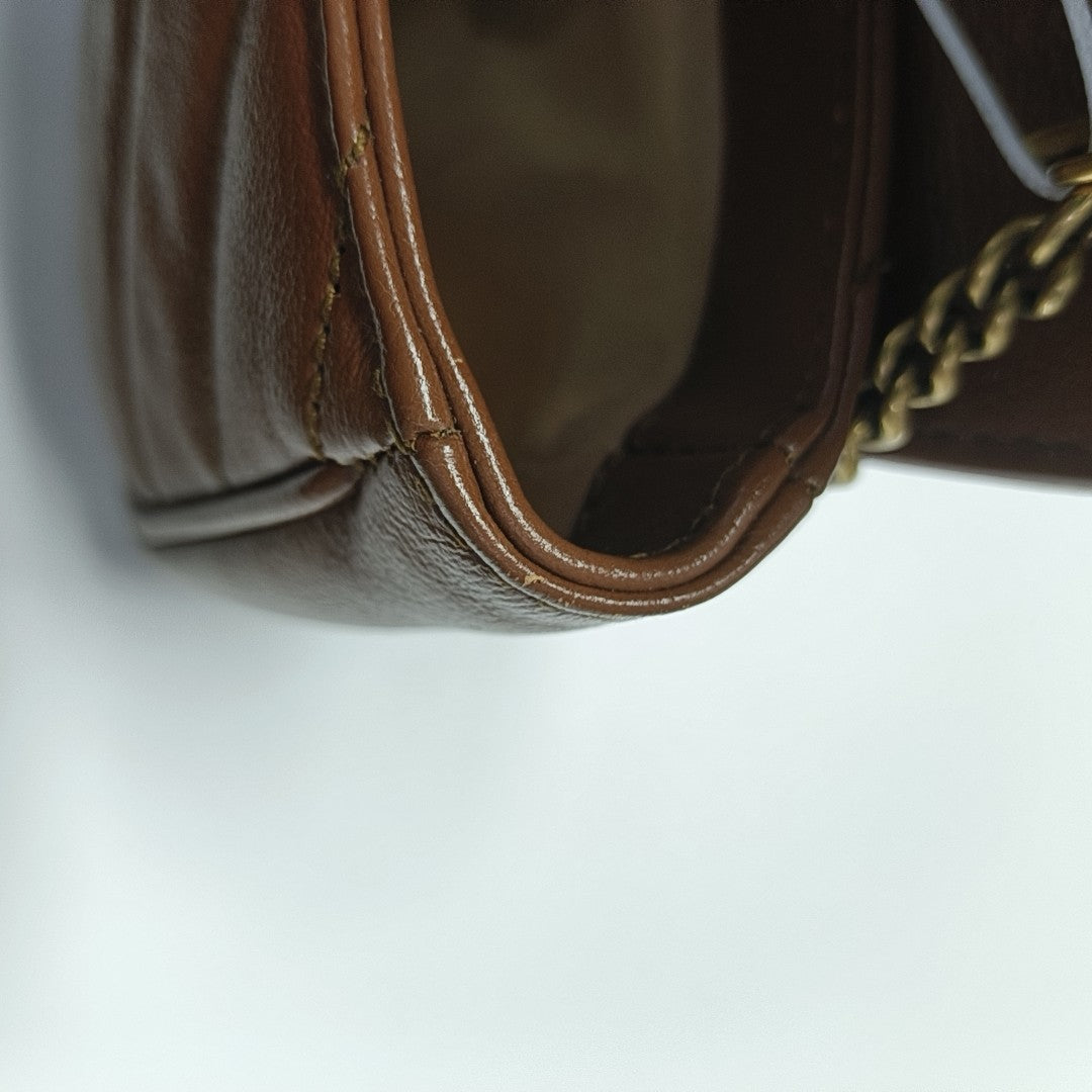GG Marmont Mini Quilted Calfskin Brown