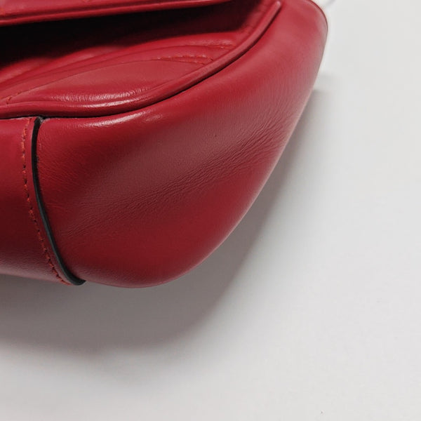 GG Marmont Small Quilted Calfskin Red
