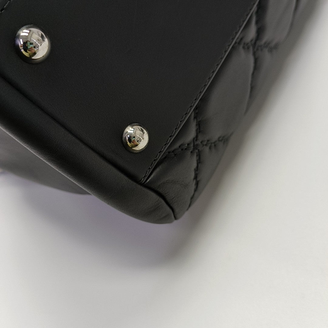 Quilted Calfskin Shoulder Bag Black