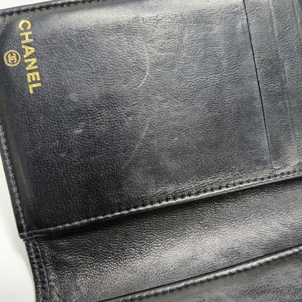 Grained Calfskin Card Holder Black