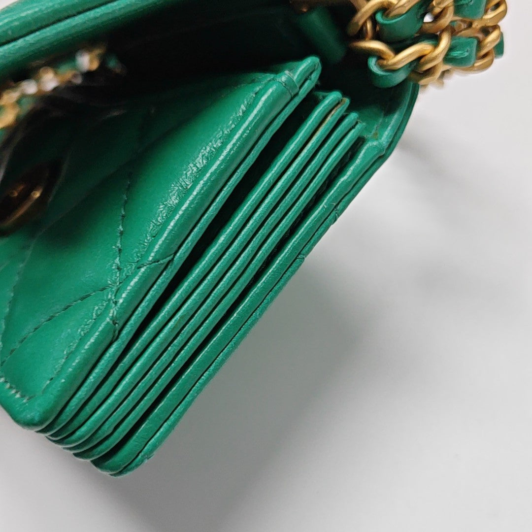 Quilted Calfskin Shoulder Bag Green