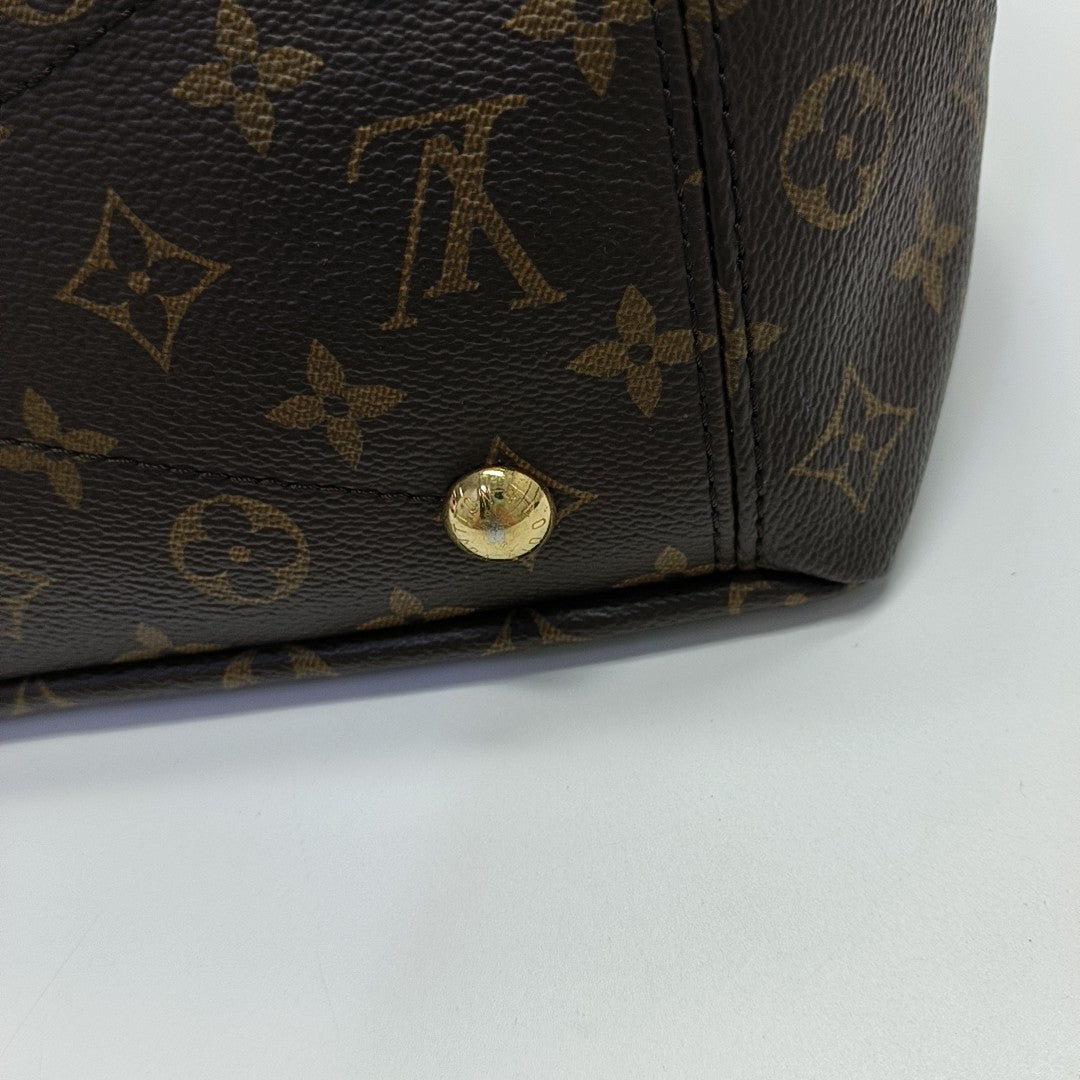 PALLAS MM Monogram Coated Canvas Brown