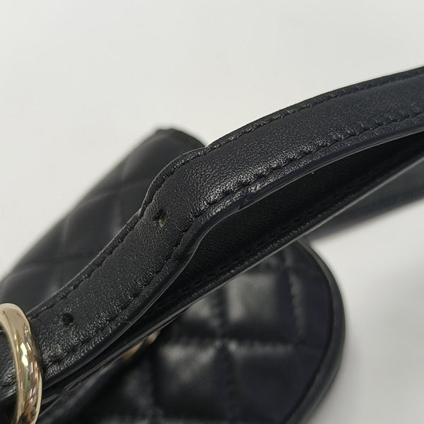 Quilted Lambskin Belt Bag Black