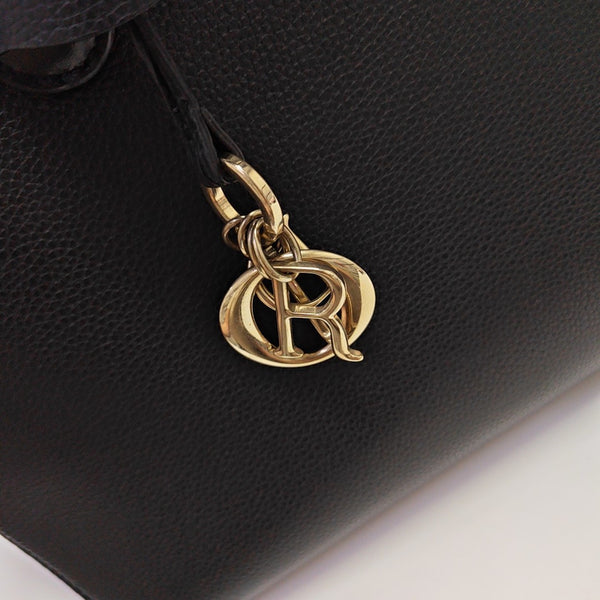 Calfskin Top Handle Bag Black
