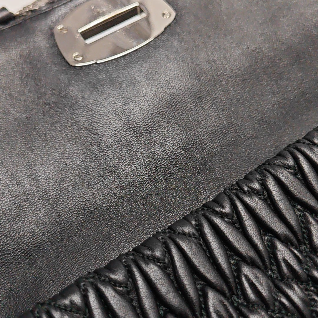 Quilted Lambskin Shoulder Bag Black