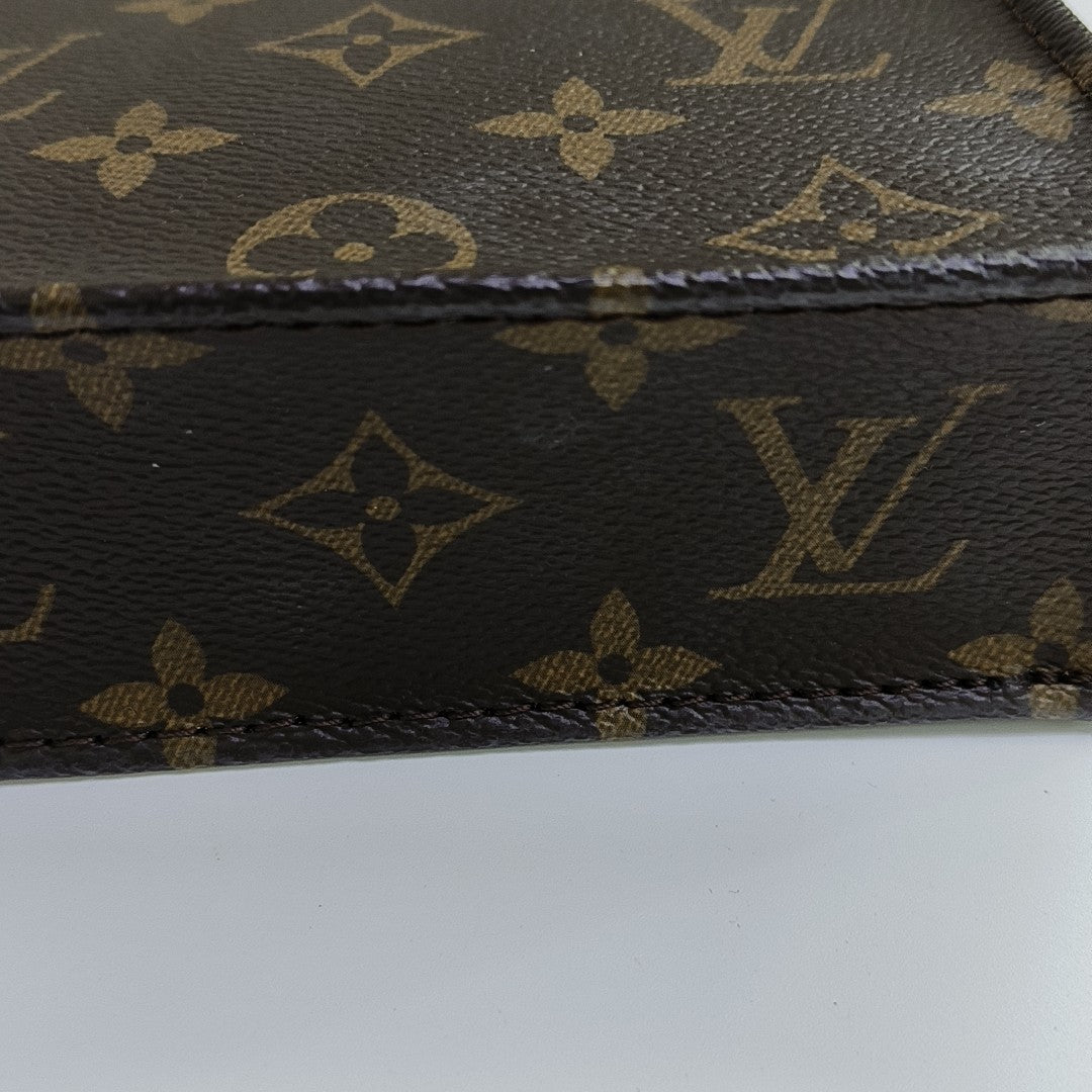 SAC PLAT Mini Monogram Coated Canvas Brown