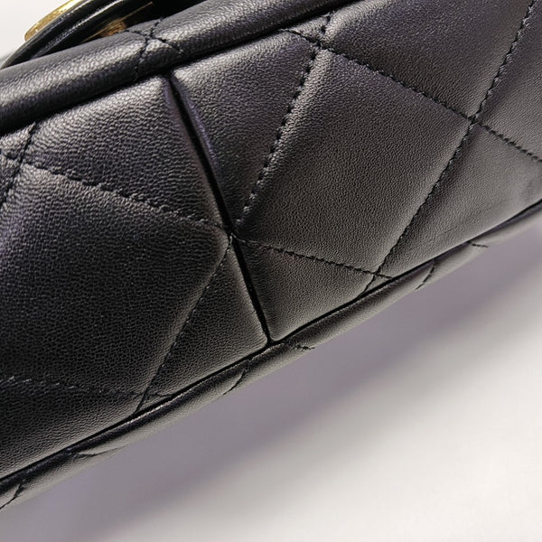 CC CROWN Quilted Lambskin Black