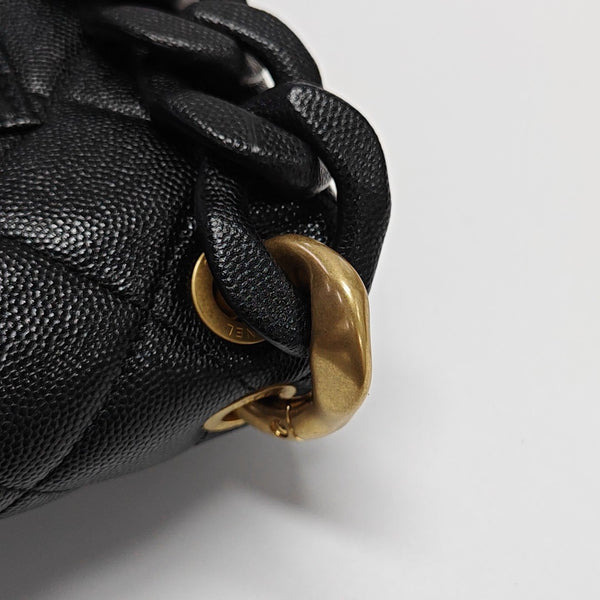 CLASSIC FLAP Mini Quilted Grained Calfskin Black