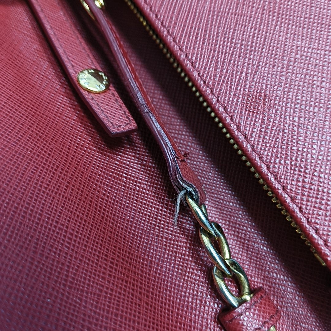 Saffiano Calfskin Crossbody Bag Red