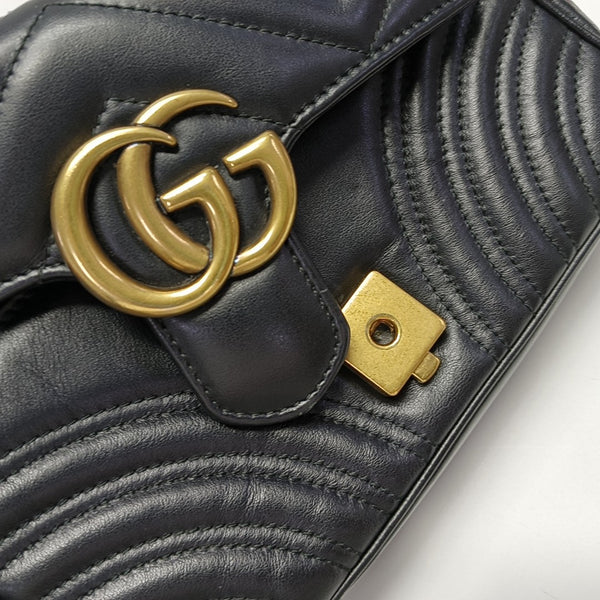GG Marmont Small Quilted Calfskin Black