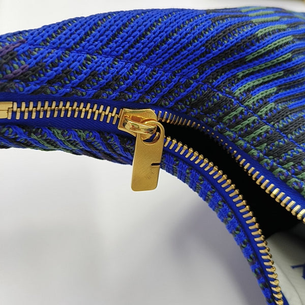 Fabric Top Handle Bag Blue
